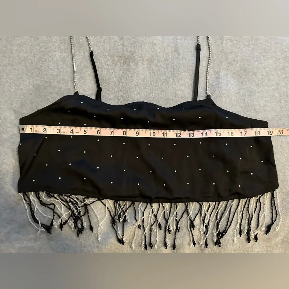 Urban Outfitters Milina Embellished Cami Top black size L - Picture 6 of 8